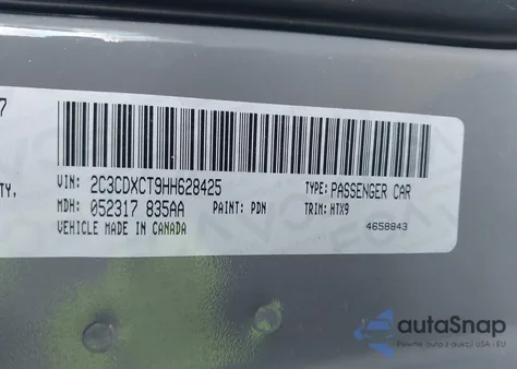 2017 Dodge Charger R/T Rwd from USA, damaged, VIN 2C3CDXCT9HH628425